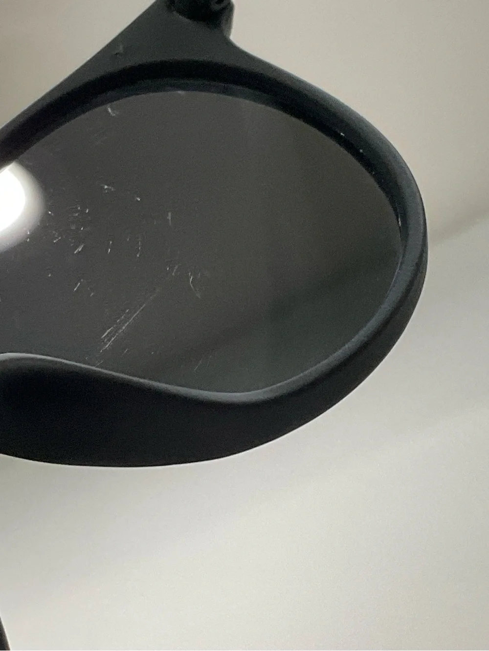 Goodr L9 Midnight Ramble At Circle Bar Retro Black Round Sunglasses scuffed lens